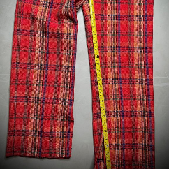 Uterque NWT Colorful Bright Plaid Pants Plaid Trouser Rare New XS 24 - Picture 10 of 10